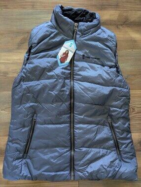 Free Country Ultrafill Puffer Vest Charcoal Gray Full Zip Women's Large NWT
